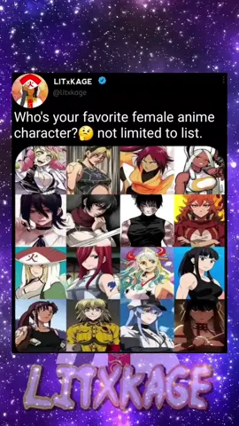 Who's your favorite female anime character?🤔 Join Discord link in bio or tap here: bit.ly/LitsAnimeHavenX🔗 #AnimeCommunity #AnimeDebate #AnimeVibes #OtakuCulture #AnimePoll #AnimeHype #AnimeChallenge #AnimeFandom #AnimeTalk #animedaily