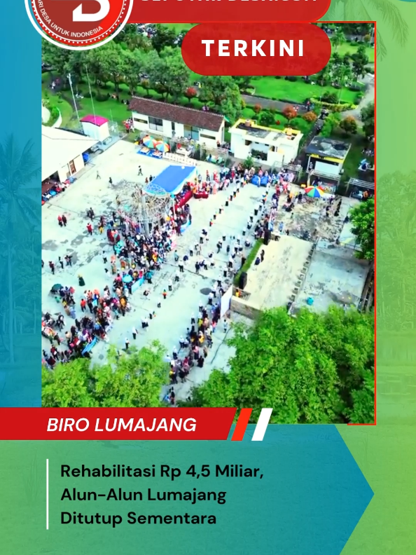 Rehabilitasi Rp 4,5 Miliar,  Alun-Alun Lumajang  Ditutup Sementara. #beritalumajang #beritaterkini #semarak17an #fyp #fyppppppppppppppppppppppp 