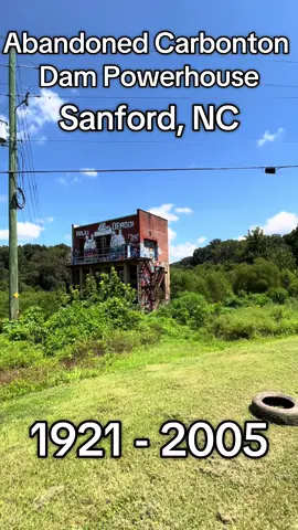 The site at in Sanford, NC is home to the remains of the Carbonton Dam powerhouse along the Deep River, a place with over two centuries of history. Mills operated here as early as the late 1700s, and the nearby coal mines gave the community its name, “Carbonton.” In 1921, Carolina Power & Light built a 17-foot-high, 270-foot-long hydroelectric dam and powerhouse, the first electrical plant in North Carolina’s Sandhills, which supplied energy for decades. By the early 2000s, operations ceased due to environmental concerns, and in 2005–2006 the dam was demolished to restore the river’s ecology and protect species like the endangered Cape Fear Shiner. Today, only the brick powerhouse remains—an abandoned, graffiti-covered shell in Deep River Park that stands as both a haunting ruin and a monument to the area’s industrial past, sitting not far from the geographic center of North Carolina. #abandonedplaces #urbex #fypシ゚viral #urbanexplore #sanfordnc 