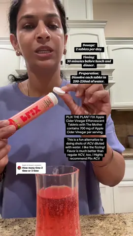 Replying to @Deepa 1 tablet 30 minutes before lunch and 1 tabled 30 minutes before dinner by dissolving in 200-250 ml water @Plix Life #applecidervinegar #tiktokshoprushready #bloodsugar #weightloss #tiktokshopcreatorpicks 