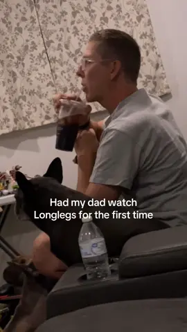 Love watching horror movies with my dad😂 #longlegs #dad #horror #fyp #funnymoments 