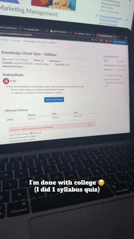 Three days in and I’m tired already 😭 #college #fyp #syllabusweek #bachelorsdegree #school 