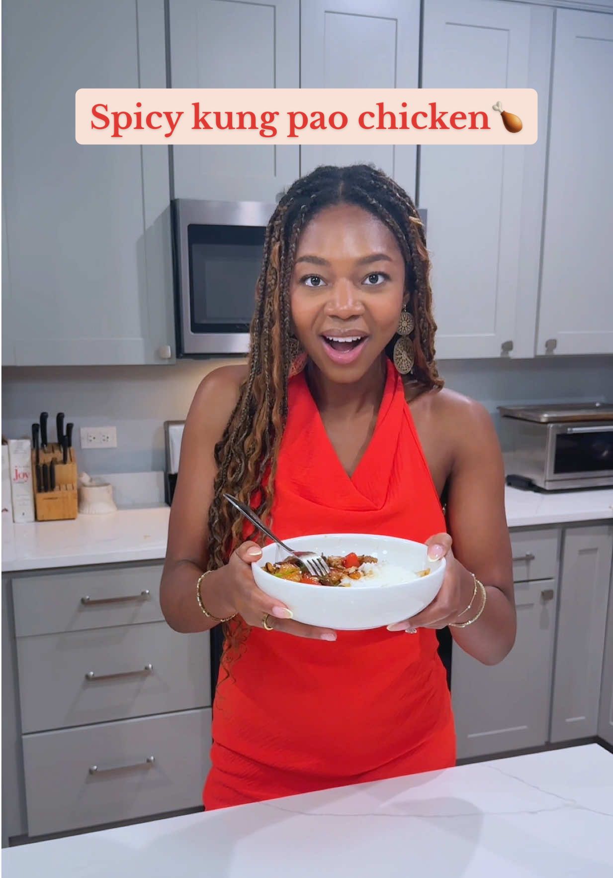 first time making kung pao chicken🌶️🥵 #learningtocook #quickdinner #kungpaochicken #chinesefood #easydinnerideas 