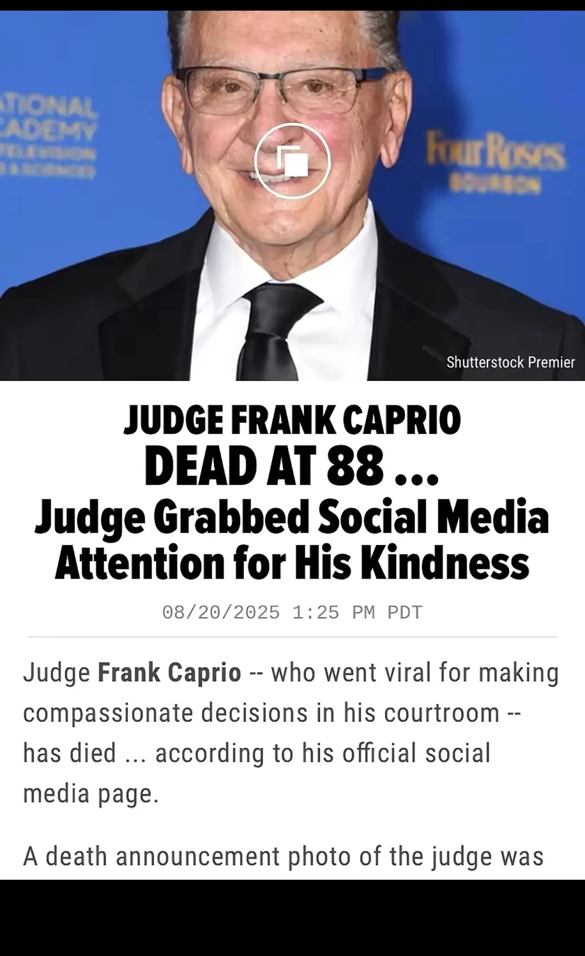 always watched his videos everytime they came across the sweetest judge out there 🥺💔 #rip #frankcaprio #judge #fyp #judgefrankcarprio 