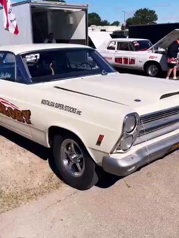 Old Glory Nostalgia Super Stock Ford Fairlane in the pits at the nostalgia drag races, big block powerhouse! #2hacksgarage #cartok #dragstrip #oldschool #horsepower #bigblock #superstock #dragracing #ford #fairlaine