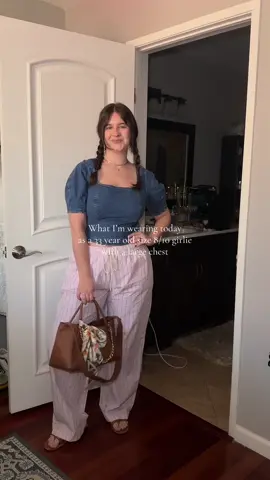 Wearing my new Poplin Wide Leg pants from @abercrombie and a denim top from @Old Navy Official today!!  Everything is linked in ShopMy and LTK!  #fashiontiktok #size8fashion #size10fashion #styleinspo #outfitideas 