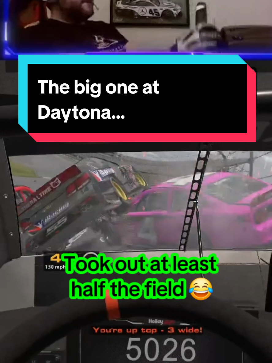 Got caught in the big one at Daytona 😅 #iracing #nascar #thebigone #daytona #fyp 