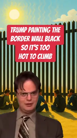 Donald Trump painted the wall, which Mexico was supposed to pay for, black so that it was too hot to climb during the day, but forgot it wouldn’t be hot at night. #maga #wall 