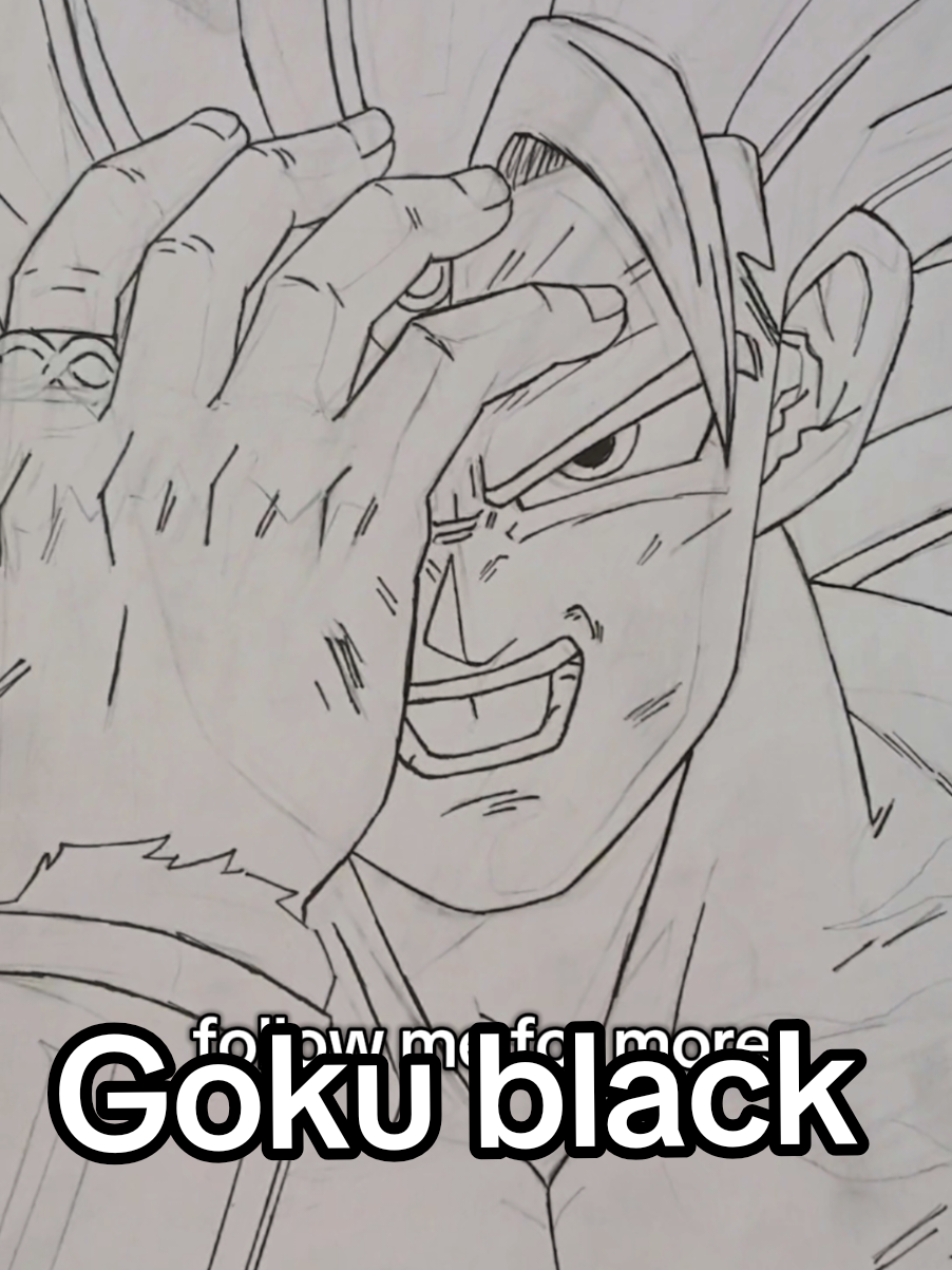 Inking an abandoned drawing of Goku Black _ Dragon ball super تحبير رسمة قديمة لغوكو بلاك من دراغون بول سوبر. #creatorsearchinsights #gokublack #dragonballsuper  #drawing #draw 