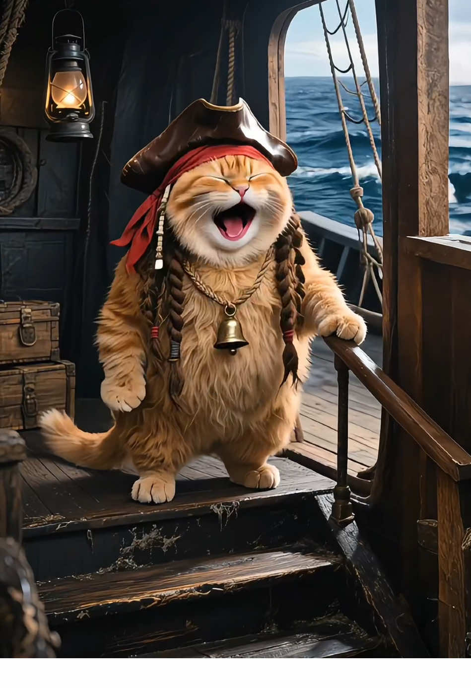I am a free pirate dancer #catdance #ai #videoviral #pets #kitten 