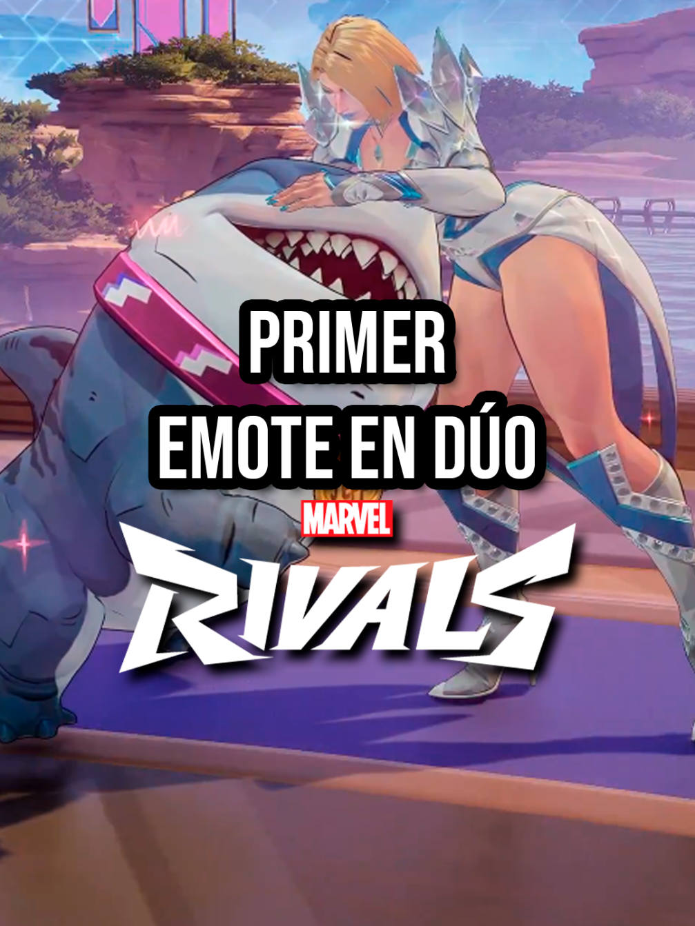 PRIMER EMOTE EN DUO LLEGA A MARCEL RIVALS 🦈❣️ #MarvelRivals #EmmaFrost #jeffthelandshark #newemote #duo 
