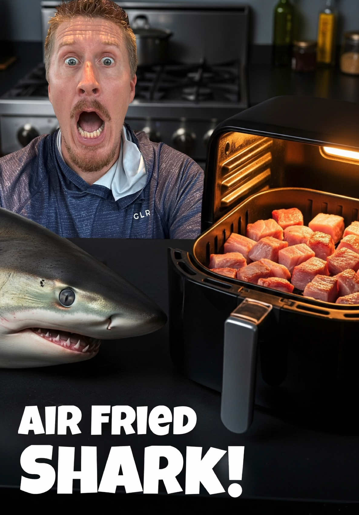 Air Fryer SHARK Recipe!   #fishing #cooking #Recipe #tiktokrecipe #catchandcook 