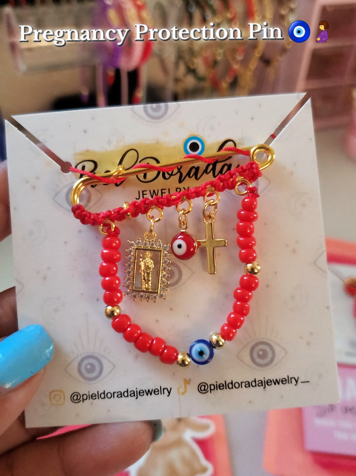 Pregnancy Protection Pin 🧿 🤰  Link on bio to Shop 🛍  #embarazadas #embarazo #maldeojo #hilorojo #pulseras 