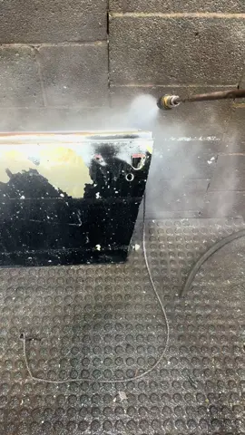 Pressure washing the paint off this Mustang door after a chemical dip.  #satisfying #mustang #cars #fyp #xyzbca 