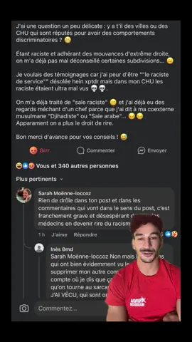 C’est inadmissible de voir des posts comme ça dans des groupes de futurs médecins en big 2025 #racism #racismo #stopracism 