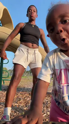 Your Favorite Duo🥰😂  (Don’t Mind My Dirty Shorts We At The Park)🤷🏽‍♀️  #TooCute#PreciousMemories #BabyComedy #FunnyBaby #RelatableParenting