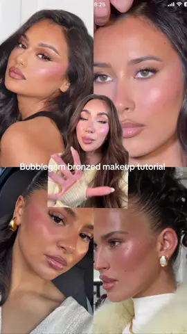 Step by step of how to get this bronzey bubblegum pink makeup look 💄  @Bobbi Brown face base moisturizer  @Armani beauty skin tint L2 @Natasha Denona concealer y2 @Diorbeauty contour stick in 03 @Summer Fridays blush in pink sunset  @BASMA Beauty blush in mauve and bubblegum pink @REFY brow gel @BK Beauty Brushes base- 115, 107, 113, 109, A506 @Patrick Ta Beauty major dimensions palette  @YSL Beauty highlighter in 69 #makeuptutorial, #beautytips, #makeupideas, #glam, #bronzeymakeup 
