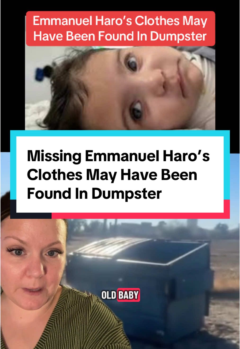 Police May Have Found Missing  Emmanuel Haro’s Clothes In Dumpster  Sheriff’s deputies searched a dumpster located approximately a quarter mile from the Haro home in Cabazon, where 7-month-old baby Emmanuel was last seen before being reported kidnapped in Yucaipa at the Big 5 store. This dumpster is also located at the apartment complex where Emmanuel’s grandmother lives. During the search, deputies recovered baby clothes that investigators believe may be tied to Emmanuel. Forensics teams have taken the items for DNA testing to determine a positive connection. #truecrimestory #emmanuelharo #yucaipa #california #missingchild 