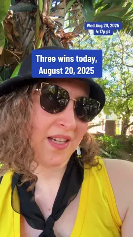 When we focus on the wins, it’s a lot easier to get through the day.  Try it. Focus on the wins for one day and see if you find it easier to fight  Three Wins Today (Aug 20, 2025)#greenscreen 