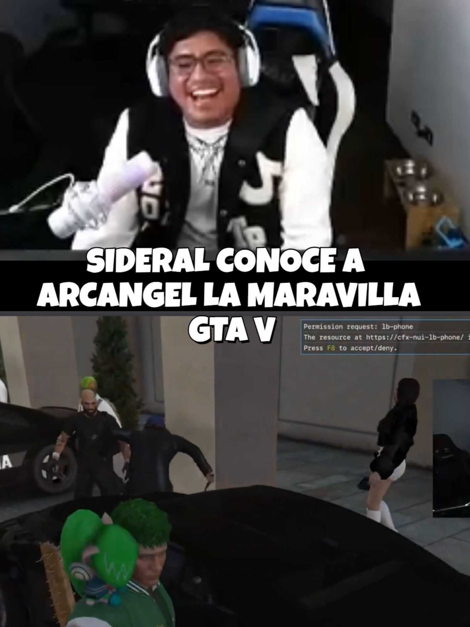 Sideral conoce en GTA V a Arcangel la Maravilla #sideralchocolatada #bebaarmy #sideral  #fypp #perú #sideraldota #elzeein #gtav #roleando