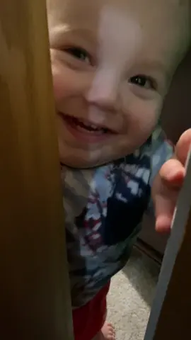 New favorite obsession unlocked: slamming the door in our face ✅🤣 #toddler #boymom #momlife #toddlersoftiktok #fun 