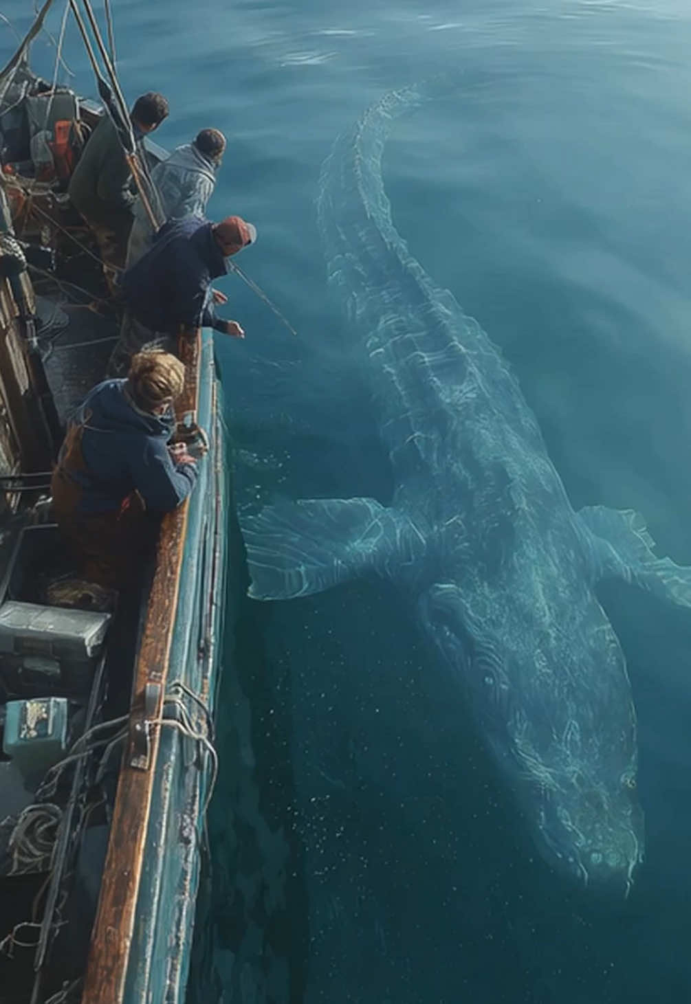 Phone footage recorded by local fishermen in the fjords near Skjervøy, Norway, has stunned researchers after showing what appears to be an enormous, unidentified whale-like creature rising beneath their vessel. For generations, these waters have been home to migrating orcas and humpback whales following the winter herring runs, but none of the men on board had ever seen anything resembling this beast before. Its immense size and unfamiliar shape is larger than any whale documented in the region and has sparked speculation that it could be the first recorded sighting of a new or even ancient species emerging from the Arctic depths. #fyp #norway #ocean #deepseacreatures #marinebiology 