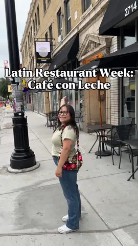 Put @Café Con Leche at the top of your must visit list this #LatinRestaurantWeek! 🙂‍↔️  From now until August 29, enjoy a 4-course choose your own adventure menu featuring pan-Latin dishes and cocktails to die for 🤤  Here’s everything we ordered:  🥭 El Ilegal: Pineapple-morita infused ilegal mezcal, mango, pineapple, Peach Schnapps, lemon. It tasted just like a dulce enchilado, with a smokey aftertaste and tangy @tajinusa rim.  🥥 Coconut Mojio: White rum, fresh mint, lime, soda water, coconut. Our server recommended it and it did not disappoint! Very refreshing and fruity.  🥑 Guacamole: The homemade chips were the perfect complement! It’s also vegetarian and gluten free friendly, as are many dishes on their menu.  🥗 Mixta Salad: Romaine lettuce, chicken, bacon, black beans, avocado, corn, tortilla strips & ranch dressing  🥩 Carne con Chimichurri: Grilled skirt steak, grilled green onions, crispy (and fluffy) yuca fries, Chimichurri and served with a Chef’s salad  🍣 Salmon: Grilled salmon, spinach, chipotle mashed potatoes and chipotle dijon salsa  For dessert we got the Flan, which melted in your mouth 😮‍💨! And the Chocolate Torte, which had a gooey chocolate center, raspberry sauce drizzled on the side and vanilla ice cream to top it off.  Thank you @cafeconlechechi for having me! Head to the link in their bio to make your reservations ASAP! 🫶👏