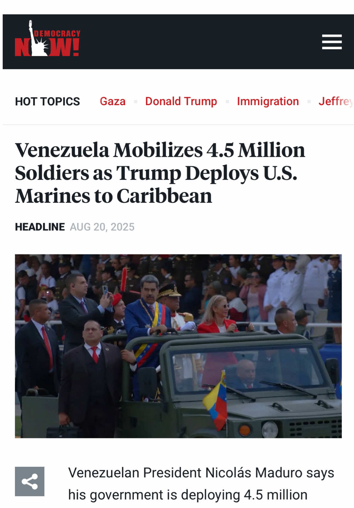 4000  marines vs 4million militia just like the movie 300 #politicstiktok #foryou #news #usa #venezuela🇻🇪 