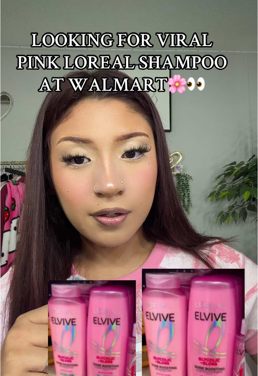 Ahhh the packaging is prettyyy💗#vlogs  #walmartfinds #shampooandconditioner #pinkshampoo #shoppingvlog #nikkiiduhh #🪬🖤