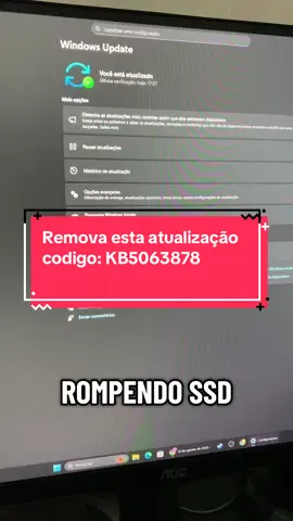 Remova esta atualização do seu pc agora! KB5063878 #pc #windows #update 