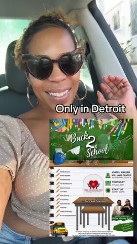 What up doe Detroit?! This Thursday we're giving back so grab your kids or somebody kids 🤣 (with permission of course🤷🏽‍♀️) & pull up the the 5th Annual Back 2 School Resource Fair sponsored by T.Barb & Friends 501c3📚🎓✂️✏️🚌📓 PLEASE SHARE this with someone who may need some help 🙏🏽  #Back2School #Detroit #313 #GiveBack #StandupComedian #DetroitGirl #Resources