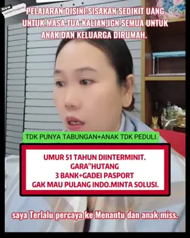 Simpan sedikit uang untuk masa tua nanti.  Jangan semuanya dikirim ke anak.kalau sdh begini bagaimana, sedangkan usia sdh tidak muda lagi. Buat ibunya semoga anakmu cepat sadar buk🙏. #yunitkwhongkong #pmihongkong #KJRI #pmihk #pmiindonesia #pmitaiwan🇲🇨🇹🇼♥️🤗 