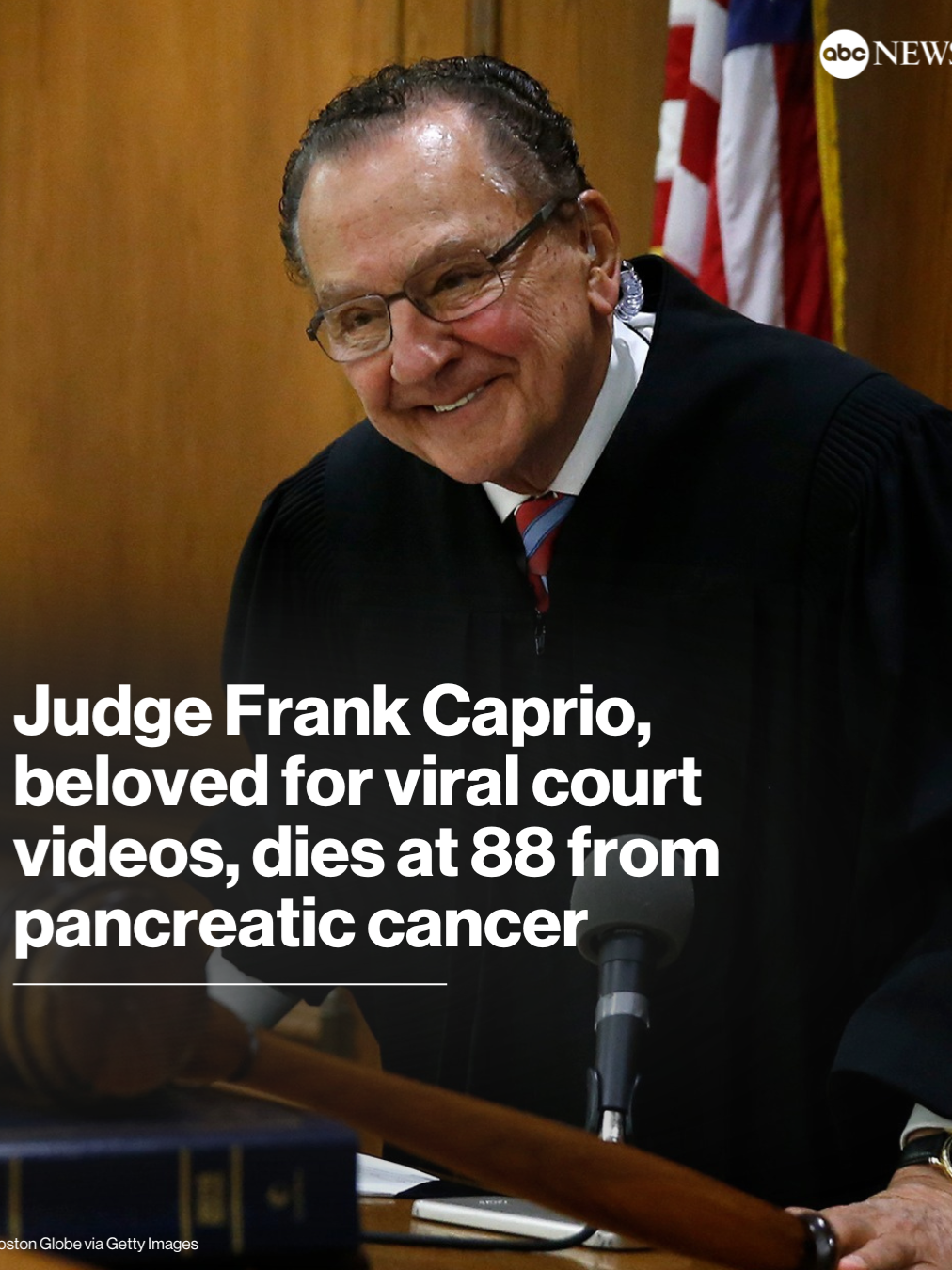 Judge Frank Caprio, who is known to millions for the compassion he showed to defendants on his show, “Caught in Providence,” has died at age 88 after a battle with pancreatic cancer. Mary Bruce remembers the judge with a heart of gold.