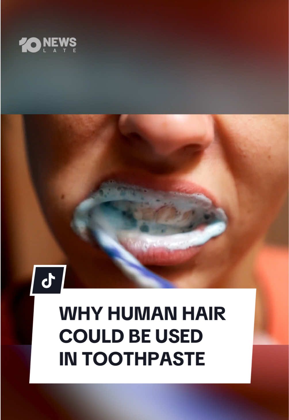 Human hair could soon become a secret ingredient in toothpaste, according to London researchers. Before you brush off the idea, it could have big benefits. A study has found the protein keratin, when mixed with saliva, forms a protective coating similar to natural tooth enamel. 10’s Late News has more. #10news #toothpaste #health 