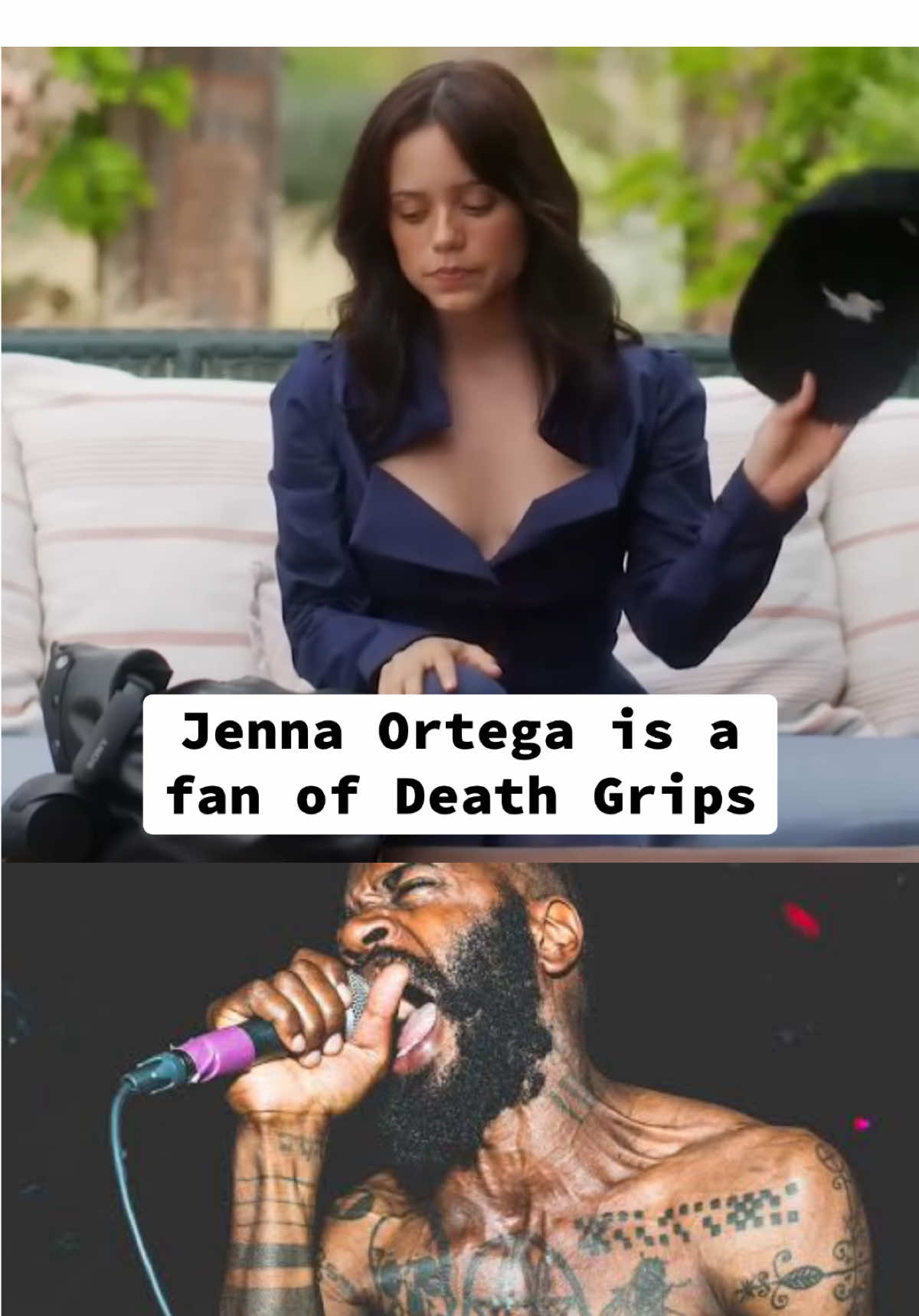 Sheesh 😮‍💨 #jennaortega #deathgrips #jennaortegaedit #whatsinmybag #anthonyfantano 