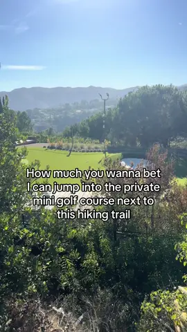 IM NOT GONNA TRESPASS OKAY WEENIES SO DONT FREAK OUT. But FR, how much you wanna bet..? 😏 #richpeopleoflosangeles #privategolfcourse #lahiking 