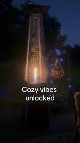 Turning chilly nights into cozy nights 🔥 This patio heater is a life saver!Patio season doesn’t have to end when the temps drop! #fallvibes #coolnights #patio #fall #Outdoors