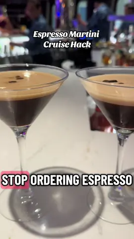 Espresso Martini Hack ☕🍸 The secret’s out: skip the machine and bring a fresh espresso to the bar for your martini. Smooth, foamy, and SO much better. #staroftheseas #marvelousmousetravels #mmtatsea #royalcaribbean #cruise 