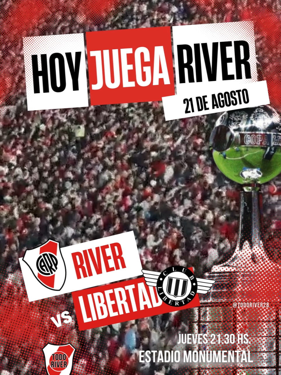 HOY JUEGA RIVER ⚪️🔴⚪️ #River #futbol #tiktok #Tendencia #Viral 