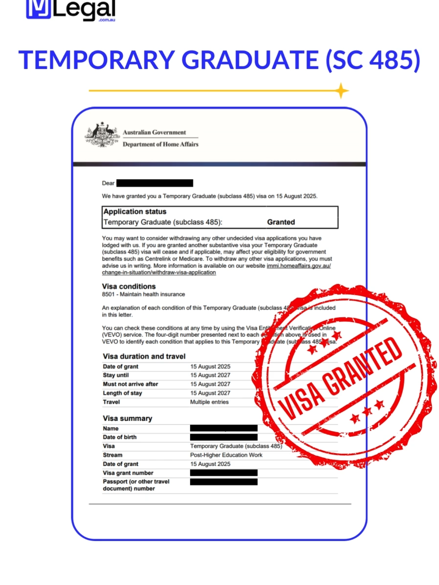 Our client has successfully been granted their SC 485 visa. . . . . . . . . #visa #skilledworkregional #visagranted #visaconsultants #australianvisa #temporaryvisa #migrationlawyer #australiaimmigration #australia #MigrateToAustralia #VisaOptions #sc485 #legaltips #legaladvice #whattowatch #curiosidades #fyp @legalprotips
