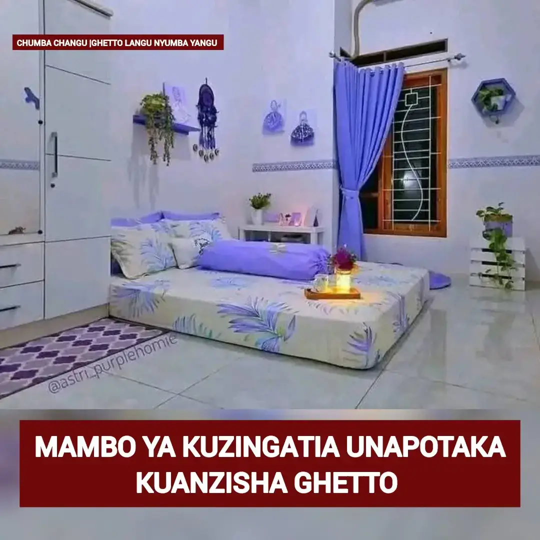 Mambo 10 ya Kuzingatia Ukiamua Kuanzisha Ghetto Lako 🏠🔥 Kuanzisha ghetto si tu suala la kupata chumba cha kupanga, bali ni hatua ya kuanza maisha mapya kwa heshima na mpangilio. Ili kuepuka kuishi hovyo na kukosa misingi ya starehe na usafi, zingatia haya mambo muhimu: 1. Tathmini Kipato Chako Kabla ya kuchukua chumba, jiulize kipato chako kinaruhusu nini. Chumba cha 35K, 40K au 50K? Usijilazimishe juu ya uwezo wako, maana ghetto sio shindano bali ni sehemu ya kuishi kwa amani. 2. Kodi ya Chumba Ni busara kulipa kodi angalau miezi 6 mbele. Hii inakupa utulivu wa akili, unapata muda wa kupanga mambo mengine bila hofu ya kila mwezi kubanwa na mwenye nyumba. 3. Godoro Bora Usidharau usingizi. Nunua godoro la inchi 10, na kama bajeti ni ndogo basi la inchi 8 pia ni sawa. Godoro zuri = usingizi mzuri, na usingizi mzuri = afya bora na nguvu ya kusaka hela. 4. Pazia Pazia si pambo tu, ni heshima ya nyumba yako. Weka pazia safi na lenye fimbo zake badala ya kutumia nguo kama pazia. Chumba chenye pazia zuri huonyesha mpangilio na ustaarabu. 5. Kapeti Kapeti hutoa joto, hupunguza vumbi na kupendezesha chumba. Hata kapeti dogo linatosha kukifanya ghetto lako liwe la heshima na la kupendeza. 6. Radio Sabufa 🎶 Kabla ya kufikiria TV, wekeza kwanza kwenye radio sabufa kali (angalau elfu 75). Itakupa muziki, habari, michezo na burudani. Ni rafiki muhimu ya ghetto. 7. Neti ya Mbu 🥅 Afya ni kila kitu. Neti ni kinga ya malaria. Utaishi salama na kuokoa pesa ambazo zingepotea hospitalini. 8. Mashuka na Mito Shuka mbili na foronja mbili zinakutosha kuanza. Usafi wa kitanda na starehe wakati wa kulala ni kitu kinachoongeza heshima kwako na wageni watakapokuja. 9. Kabati / Kitenga cha Nguo Hifadhi nguo zako vizuri. Kabati au hata kitenga rahisi kitakusaidia kuzuia chumba kisionekane kama stoo ya nguo zilizotupwa. Utakaa kwa mpangilio na usafi. 10. Gesi Ndogo na Sufuria 3 🍲 Jikoni ndiko maisha yanapoanzia. Mtungi mdogo wa gesi na sufuria tatu (ndogo, ya kati, na kubwa) vinakutosha kuanza. Utapika chakula chako kwa usalama na haraka bila kuteseka na mkaa au makaa kila mara. ✅ Ukiwa na hivi vitu kumi vya msingi, ghetto lako litakuwa na hadhi, usafi, na utulivu. Hutahisi tena kama umeingia kwenye chumba cha dharura, bali nyumbani halisi ambapo unaweza kuishi kwa heshima na furaha.