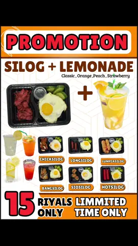 Silog Meal + Lemonade for ONLY 15 Riyals! ✨ Yes, tama ang narinig mo — sobrang affordable, sulit at abot-kaya! Sa halagang 15 Riyals, busog ka na sa Silog meal at may kasama pang refreshing Lemonade! 🍋 ✔️ Perfect for breakfast, lunch, dinner, or kahit midnight cravings ✔️ Lutong-bahay style, para kang nasa Pinas ✔️ Best deal for students, workers, and families looking for sulit meals 📍 Available at: Tsholak Rest Coffee Shop by Kuya Vher (Inside Oqba Bin Nafie Metro Station) 🕒 Open Daily: 6:00 AM – 10:00 PM 📲 Order/Contact: 77809531 💛 Busog na, sulit pa — come and visit, kabayan! 🇵🇭 #QatarTikTok #DohaVibes #QatarLife #OnlyInQatar #DohaDiaries #QatarStyle #QatarTrend #QatarInfluencer #ViralQatar #QatarHappenings #Qatar2025 #QatarPride #QatarCulture #QatarTradition #QatariVibes #RamadanInQatar (seasonal) #EidInQatar (seasonal) #VisitQata #QatarHeritage #Doha #QatarBlogger #QatarVlog #LifeInDoha #DohaMoments #ExpatInQatar #QatarWeekend #QatarVibesOnly #QatarFoodie #DohaEats #FoodInQatar #QatarCafes #DohaRestaurants #QatarBrunch #HiddenGemsQatar #DiscoverQatar #DohaSkyline #QatarDesert #DohaSunset #SouqWaqif #LusailCity #ThePearlQatar #VisitDoha #QatarChallenge #DohaDance #TrendingInQatar #tiktokqatar #FunnyQatar #QatarEdition #ArabTikTok #khaleejivibes @Ackie_29 #creatorsearchinsights  @Mrs.Tomas | Life in Qatar🇶🇦