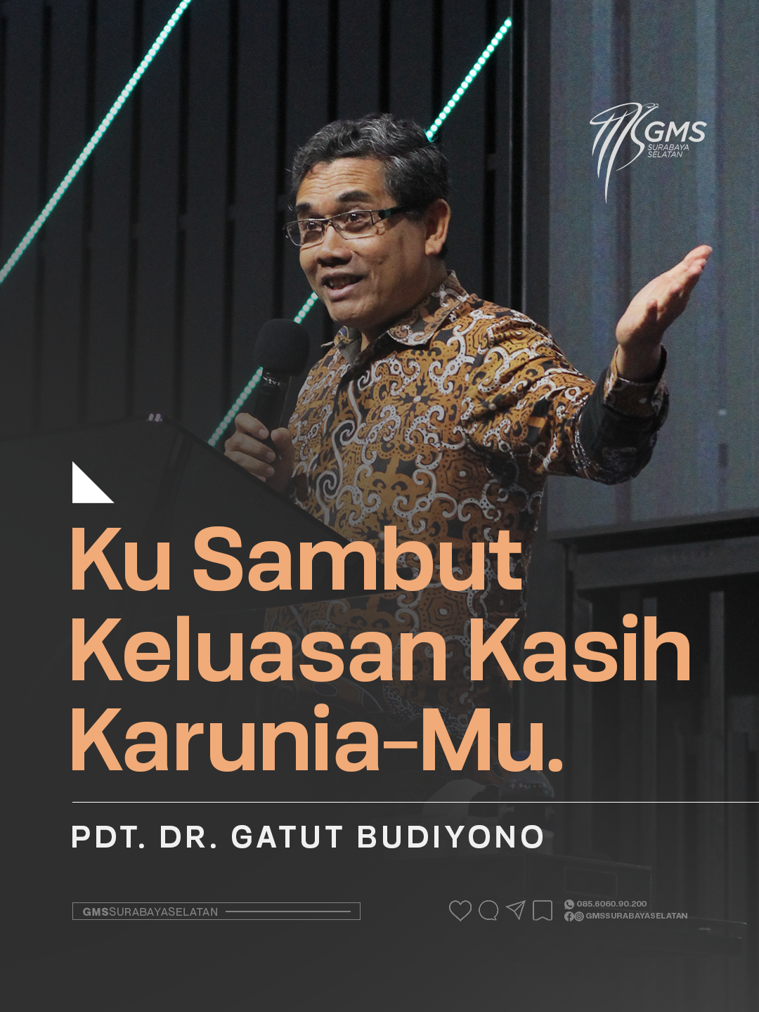 Anugerah keselamatan yang Tuhan berikan, terlalu besar untuk dapat kita bayar. Kita tidak akan pernah mampu membalasnya, tetapi kita bisa meresponsnya dengan memberi yang terbaik pada Tuhan dan mengerjakan keselamatan kita dengan giat. ✨ Mulailah lakukan segala sesuatu sekuat tenaga seperti untuk Tuhan, gunakan setiap potensi yang Tuhan berikan, sehingga kita berdampak menjadi berkat bagi rumah kita, bagi tempat kerja kita, dan bagi bangsa Indonesia. Dan saat kita mengerjakan semuanya dengan setia, pasti Tuhan mencatat dan memberikan kepada kita upah yang layak untuk kita terima. 🙏 —————— Dengarkan khotbah lengkap “KU SAMBUT KELUASAN KASIH KARUNIA-MU” oleh Pdt. Dr. Gatut Budiyono di Spotify channel GMS Surabaya @gmssby. #GMSSurabaya #ReachOutDiscipleSend #JangkauMuridkanUtus #Siwalankerto