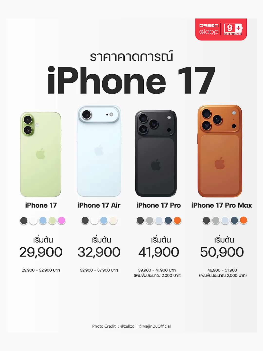ส่องราคาคาดการณ์  👀 iPhone 17 Series❗ สำหรับรุ่น Pro / Pro Max อาจจะแพงเพิ่มขึ้นกว่าเดิม 2,000 บาท . #iphone #apple #iphone17 #iphone17promax #ios16 #ios18 #iPhone17Pro #iPhone17Air #iphone16 #iphone16promax