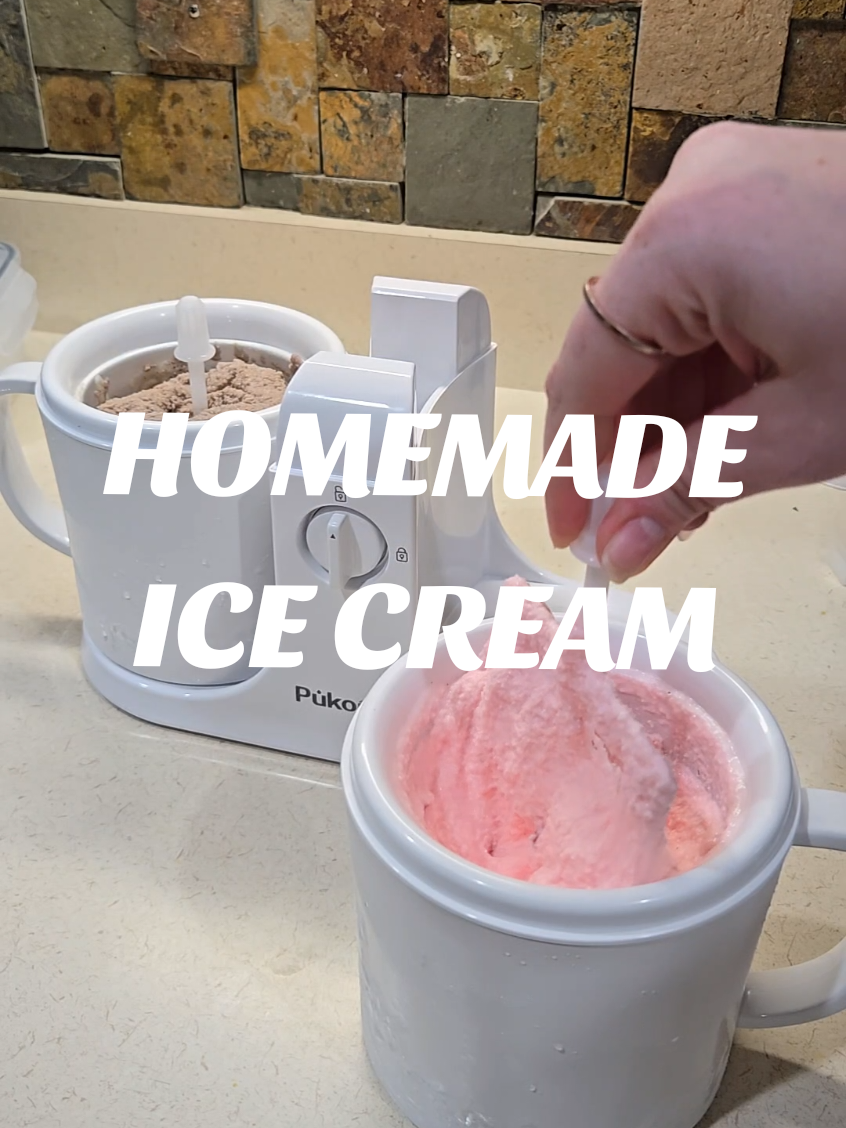 AND you can do two flavors at once 🍨 #icecreammaker #homemadeicecream #icecream #susteas #kitchenfinds  ice cream machine how to make ice cream at home kitchen must haves  kitchen gadgets