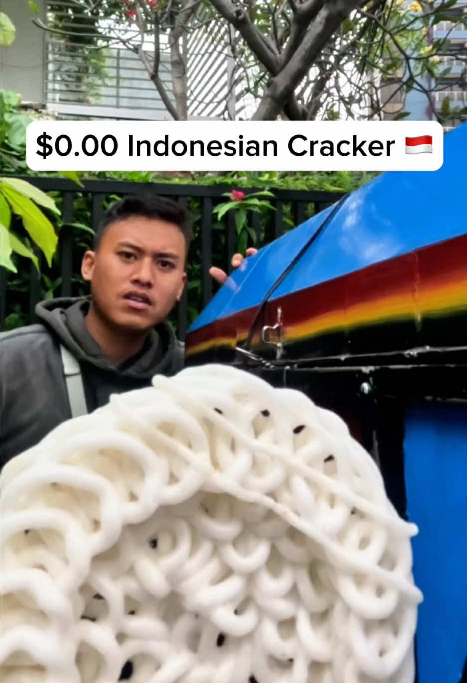 $0.00 Indonesian Cracker 🇮🇩 #jakarta #indonesia #streetfood #travel 