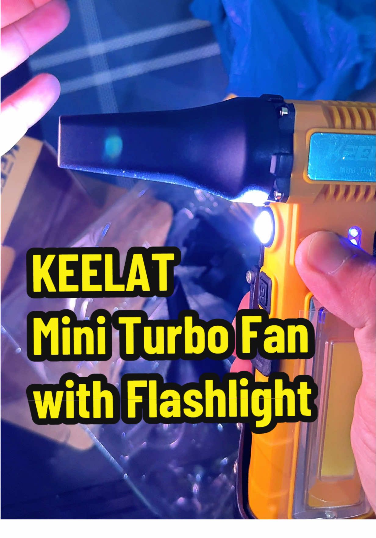 KEELAT Mini Turbo Fan with Suction and Flashlight 