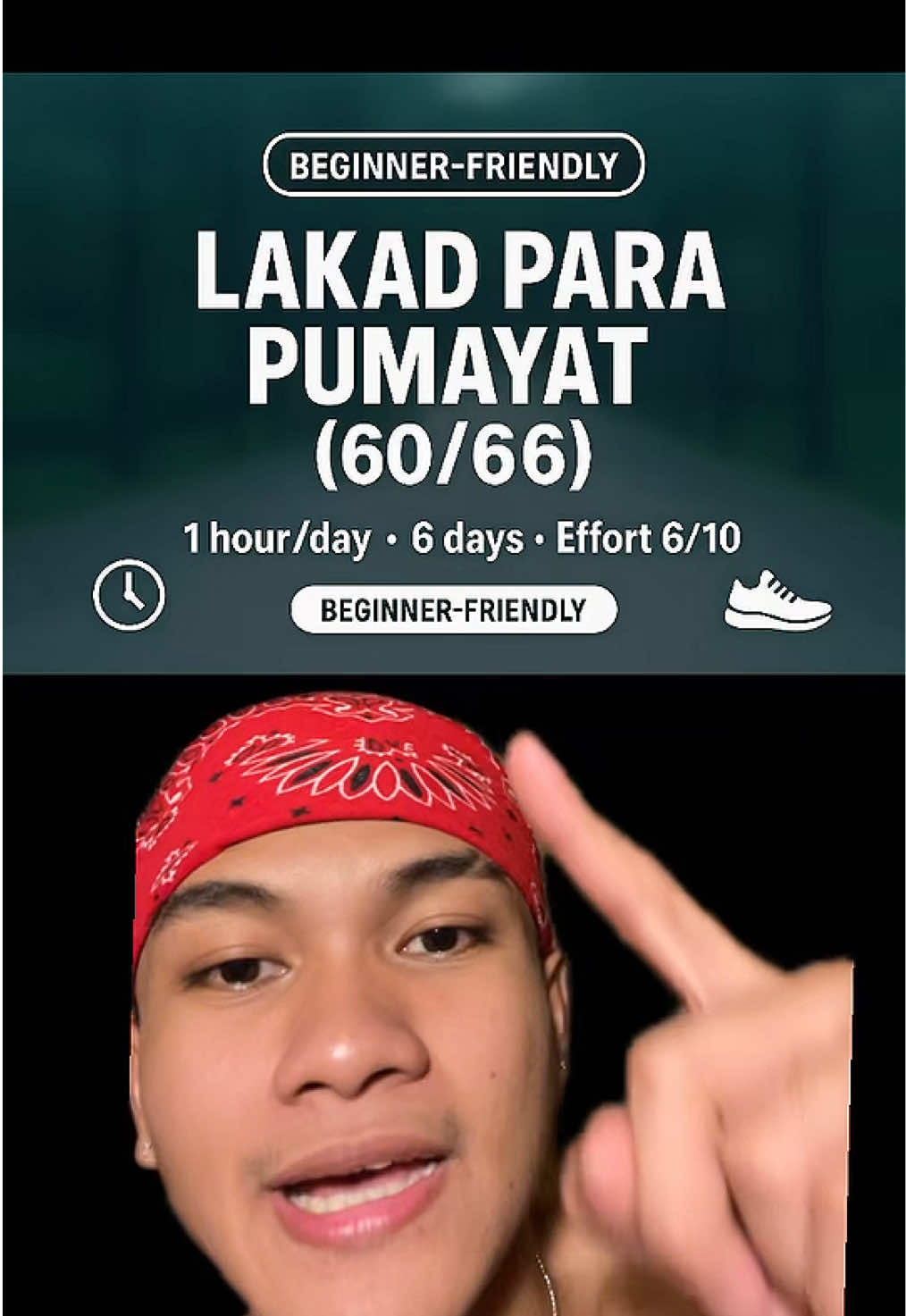 Brisk walk 60 min/day, 6 days—effort 6/10. Partner with calorie deficit + weights.