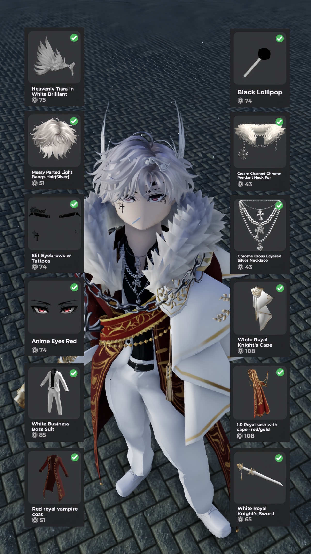 ROYAL PRINCE - Red & White Version Yang mau di jokiin sampe sama persis bisa langsung order ya gaiss ^^ cr : @Yanzn`Template  #roblox #robloxoutfits #robloxoutfitideas #jeanclvnn 