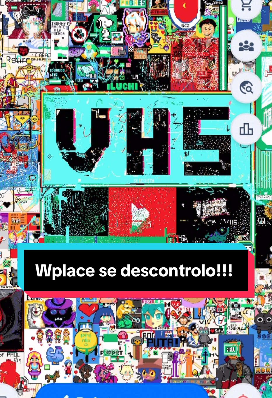 Alerta 🚨!!! 💣💣💣 en Wplace , lo dieron todo VHSitos , pasa lo que pasa son una increíble comunidad los amamos #VHS📼 #stream 